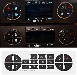 QILEJVS AC Dash Button Sticker Repair For GM Tahoe Suburban Avalanche Silverado Yukon -M25