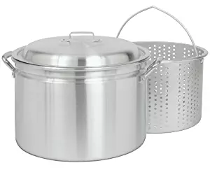 Bayou Classic 4020, 20-Qt. Stockpot with Boiling Basket and Vented Lid, aluminum