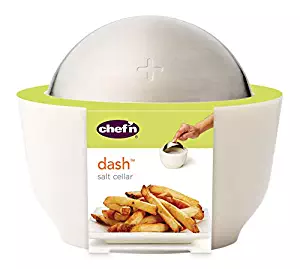 Chef'n Dash Salt Cellar with Flip Top Cover, Coconut