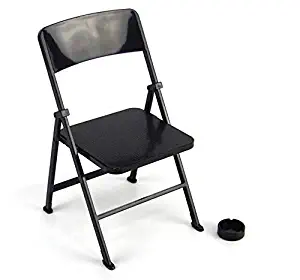 Warmtree 1/6 Scale Black Foldable Chair for 12" Action Figure Accessories Dollhouse Decoration Miniature Furniture Toys
