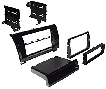 Carxtc Stereo Install Dash Kit Single and Double Din Fits Toyota Sequoia 2008-2018 Gloss Black Kit