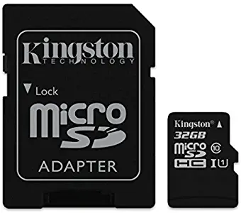 Professional Kingston 32GB BLU Dash M2 MicroSDHC Card with custom formatting and Standard SD Adapter! (Class 10, UHS-I)