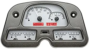 Dakota Digital VHX-62T-FJ-S-R Compatible with 1962-84 Toyota FJ40 Land Cruiser Analog Dash Gauge System Silver Alloy Red Backlighting