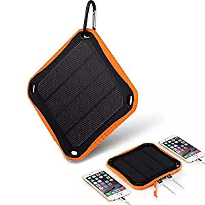 NUNET Nucharger S5600 Solar Charger 5600mAh 2USB Input 2A Output 2.1A Power Bank Portable Dustproof Shatter-Resistant Fire-Proof LED Lighting