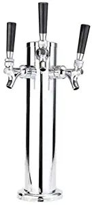 Draft Beer Tower Faucet Dispenser, 3 Taps Draft Beer Triple Faucet Tower Homebrew Bar Fit Kegerator Stainless Steel for Home Brewing
