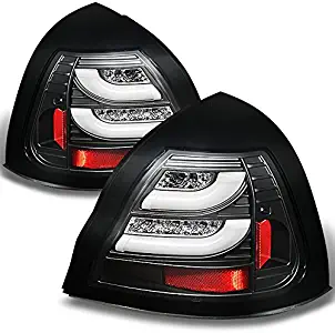 For 04-08 Pontiac Grand Prix Black Bezel Rear LED Tail Lights Brake Lamps Replacement Pair Left + Right