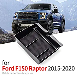 SMABEE Car Dashboard Storage Box for Ford F150 F-150 Raptor 2015~2019 Center Console Organizer Phone Holder Tray