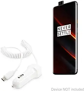 OnePlus 7T Pro McLaren Edition Car Charger, BoxWave [Car Charger Plus] Car Charger and Integrated Cable for OnePlus 7T Pro McLaren Edition - White