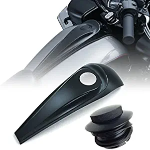 DLLL Motorcycle Parts Gloss Black Smooth Dash Fuel Console & Gas Tank Cap Cover For Harley Touring Electra Glide 2008-2018