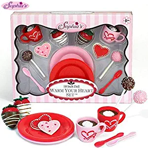 Sophia's 18" Warm Your Heart Doll Accessories Food Play Set Perfect for The American Baking Girl! Includes Hot Cocoa, Cake Pops, Cookies & More! Mini Doll Food