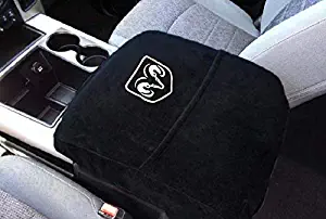 Car Console Covers Plus Official Licensed Ram Logo Embroidered Armrest Center Console Cover for Ram 2014-2020 Cover fits All The Pics Shown Except Red X Photo FYI Ram Has Changed The Logo to Silver