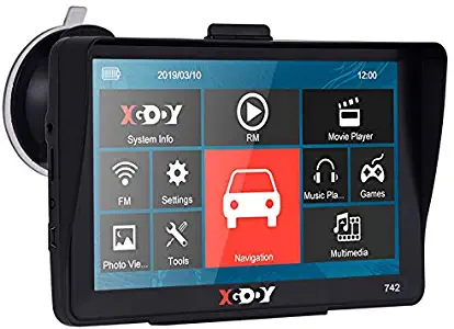 Xgody GPS Navigation for car Truck GPS Trucking GPS Navigation System 8GB ROM SAT NAV System Navigator Driving Alarm Lifetime Map Updates Truck GPS Navigation System for Trucks