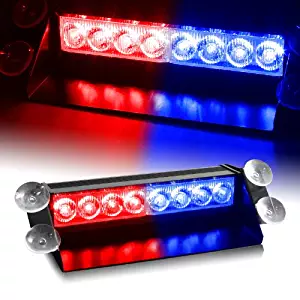 ZHOL Red & Blue Generation 3 LED Law Enforcement Use Strobe Lights For Interior Roof/Dash/Windshield