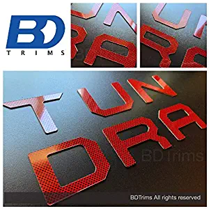 BDTrims Tailgate Raised Letters Compatible with 2014-2020 Tundra Models (Red Carbon)