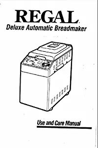 Regal Bread Machine Maker Instruction Manual (Model: K6723) Reprint [Plastic Comb]