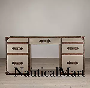 NAUTICALMART Mayfair Steamer Trunk 5-Drawer Desk