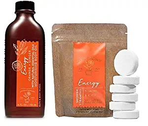 Bath and Body Works Aromatherapy ORANGE GINGER Gift Set - Moisturizing Body Oil and 6 Tablets Shower Steamers