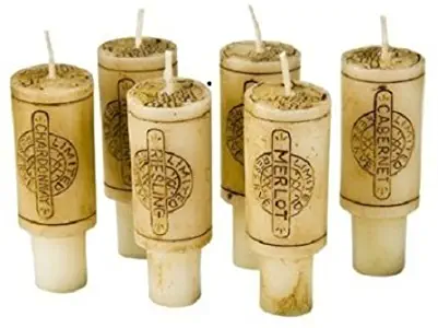 DecoGlow Merlot Scented Wine Cork Candles for Empty Wine Bottles, Birthday, Wedding Cake Toppers - Unique Gifts for Champagne & Wine Enthusiasts, Housewarming Gifts (Set of 6 Candles)