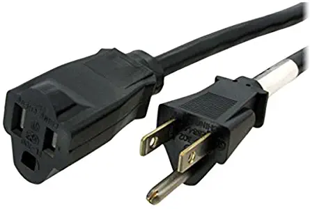 StarTech.com 10ft Power Cord Extension Cable (NEMA 5-15R to NEMA 5-15P) - 14 AWG AC Power Cable - 125V, 15A (PAC1011410)