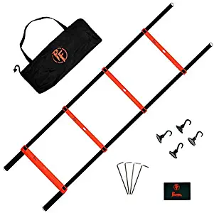 Primal Fitness Agility Ladder Training Equipment, Improve Speed and Quickness Either Outdoors or Indoors with Suction Cups, for All Ages