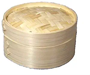 Bamboo Steamer, Single Layer 6 with Lid by CGDJ