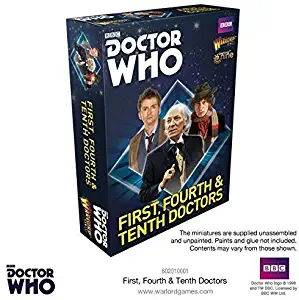 Doctor Who First, Fourth & Tenth Doctors for Exterminate! The Miniatures Game