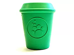 SodaPup - Coffee Cup - Natural Rubber Treat Dispensing Chew Toy - Slow Feeder - Made in USA - Durable Rubber for Heavy Chewers - Green - Large