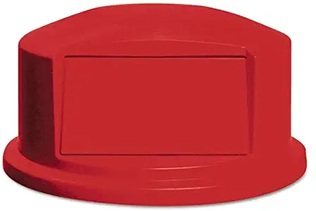Rubbermaid Commercial Round Brute Dome Top w/Push Door, 24 13/16 x 12 5/8, Red - Includes one lid.
