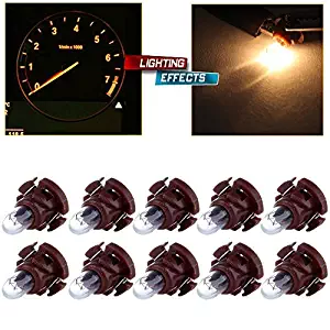 cciyu 10 Pack Warm White T4/T4.2 Neo Wedge Halogen Bulb Replacement fit for Dash A/C Climate Control Instrument Cluster Panel Dashboard Gauges Light