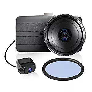 KDLINKS DX2 Full-HD 1080P Front + 720P Rear 290° Super Wide Angle Car Dash Cam with G-Sensor & WDR Superior Night Mode, 1 Year Dashcam Warranty