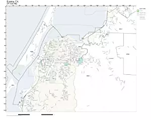 ZIP Code Wall Map of Eureka, CA ZIP Code Map Not Laminated