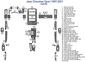Jeep Cherokee Sport Full Dash Trim Kit - Bird's Eye Maple