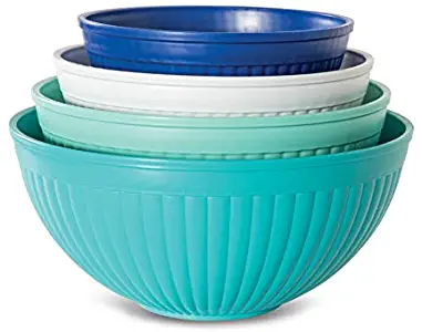 Nordic Ware 69514 Prep & Serve Mixing Bowl Set, 4-pc, Set of 4, Coastal Colors