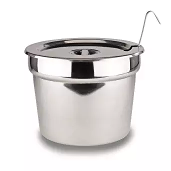 Stainless Steel Insert Pan With Lid For 11 quart Soup/Food Warmer 11-1/2" X 9" (ladle not included)