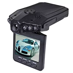 Xtreme XDC6-1002-BLK 1280x960 HD Dash Cam w/Night Vision, Flip Down 2.4" LCD & Windshield Mount (Records to SD/MMC Card)