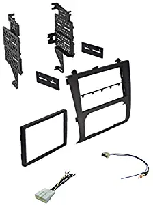 Premium Car Stereo Install Dash Kit, Wire Harness, and Antenna Adapter for Installing an Aftermarket Double Din Radio for 2007-2012 Nissan Altima w/Digital AC - Not Compatible w/Manual Climate