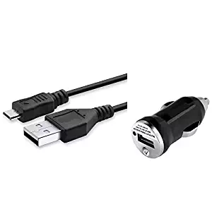 NiceTQ Replacement 10FT DC Car Vehicle Charger Power Adapter + USB Data Cable For Z-EDGE S3 Dual Dash Cam
