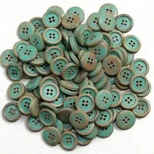 JumpingLight 20 Ring Edge 4-Hole Wood Buttons 5/8" (15mm) Craft (9107) Perfect for Crafts, Scrap-Booking, Jewelry, Projects, Quilts