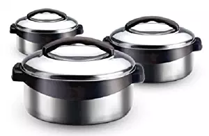 Milton Regent Hot Pot 3 piece Insulated Casserole Gift Set Keep Warm/Cold Upto 4-6 Hours, Stainless Steel