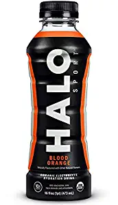 HALO Sport Organic Electrolyte Hydration Drink, 16 oz (Blood Orange, Pack of 12)