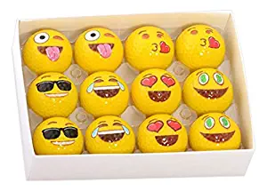Emoji Universe: 2-Ply Professional Practice Golf Balls, 12 Emoji Balls …