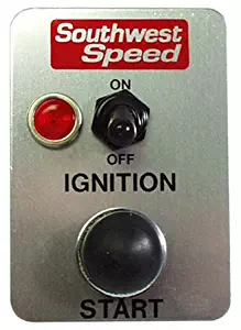 NEW SOUTHWEST SPEED RACING STANDARD IGNITION SWITCH PANEL WITH PILOT LIGHT, TOGGLE SWITCH & PUSH STARTER BUTTON & WEATHERPROOF COVERS, MODIFIED, LATE MODEL, STREET STOCK, FACTORY STOCK, GRAND NATIONAL, PURE STOCK, MINI STOCK, DWARF CAR, LEGENDS