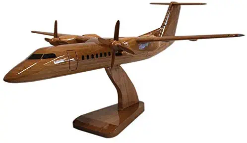 Bombardier Dash 300 Civilian Aircraft - Executive Wooden Desktop Model (Mahogany).