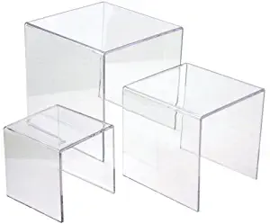 Ifavor123 Clear Acrylic Riser Set - 3 Display Stand Risers (1 Set 3", 4", 5")