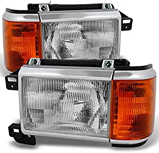 For Ford Bronco F150 F250 F350 F450 Pickup Truck Clear Headlights Replacement Driver + Passenger Pair