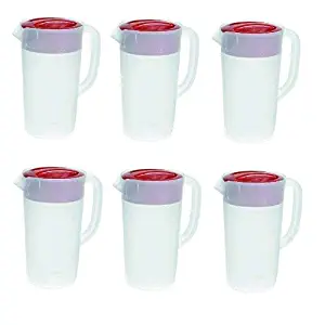 Rubbermaid 30621-4 712395881415 Pitcher 2.25 Qt-White with Red Cover Pack of 6, 6 Pack
