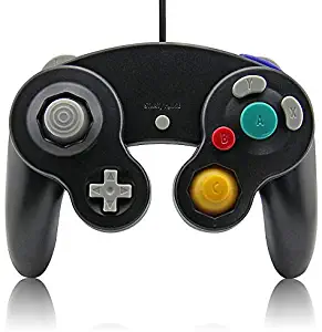 Gamecube Controller, Lyyes Classic Wired Controllers Compatible with Wii Nintendo Gamecube (Black-1pack)