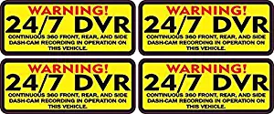 [4X] 2.5in x 1in Warning DVR Recording Sticker
