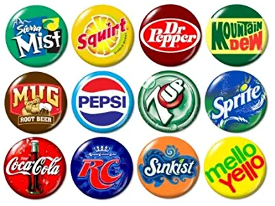 Soda Pop Logo Buttons Pins (set #1)