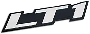 ERPART LT1 Embossed Silver on Black Highly Polished Real Aluminum Auto Emblem Badge Nameplate Compatible with Chevy Corvette C4 Buick Camaro Pontiac Trans AM SS Impala Cadillac Pontiac Firebird Z28
